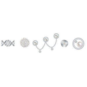 Crocs Egy&eacute;b Silver and Pearl 5 Pack unisex