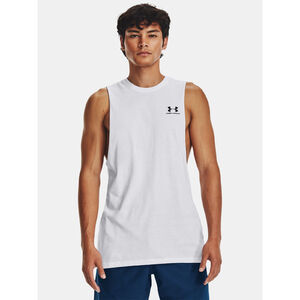 Under Armour Atl&eacute;ta F&eacute;rfi atl&eacute;ta Under Armour UA LEFT CHEST CUT OFF TANK-WHT f&eacute;rfi