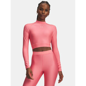 Under Armour Hossz&uacute; ujj&uacute; p&oacute;l&oacute; D&aacute;msk&eacute; triko Under Armour HeatGear Crop Mock LS-PNK női